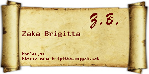 Zaka Brigitta névjegykártya